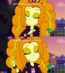 Size: 500x562 | Tagged: safe, screencap, adagio dazzle, equestria girls, equestria girls series, g4, sunset's backstage pass!, spoiler:eqg series (season 2), animation error, discovery kids, drake, female, hotline bling, imgflip, meme, out of context, polydactyly, spanish