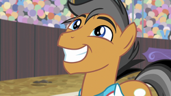 Size: 1280x720 | Tagged: safe, screencap, quibble pants, earth pony, pony, common ground, g4, cute, handsome, male, quibblebetes, smiling