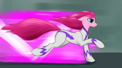 Size: 1920x1080 | Tagged: safe, artist:renarde-louve, fili-second, pinkie pie, pony, g4, blurry background, concave belly, gotta go fast, power ponies