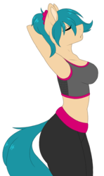 Size: 700x1181 | Tagged: safe, artist:melodytheartpony, oc, oc:sugarheart, anthro, armpits, clothes, female, multiple variants, pose, sexy, solo
