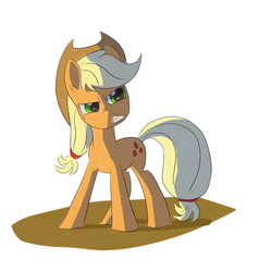 Size: 2048x2048 | Tagged: safe, artist:chaosmalefic, applejack, earth pony, pony, g4, angry, female, high res, simple background, solo, white background