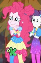 Size: 956x1463 | Tagged: safe, screencap, pinkie pie, rarity, equestria girls, equestria girls specials, g4, my little pony equestria girls: better together, my little pony equestria girls: sunset's backstage pass, cropped, duo, faic, music festival outfit, wavy mouth