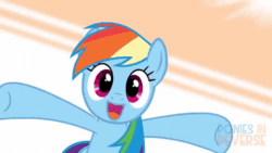 Size: 480x270 | Tagged: safe, artist:reverse studios, rainbow dash, pegasus, pony, g4, animated, cute, dashabetes, female, gif, looking at you, mare, solo, sunglasses