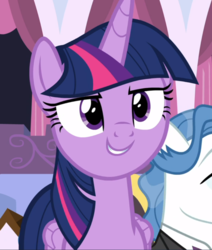 Size: 795x938 | Tagged: safe, screencap, fancypants, twilight sparkle, alicorn, pony, between dark and dawn, g4, cropped, female, proud, smiling, solo focus, twilight sparkle (alicorn)