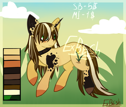 Size: 2000x1700 | Tagged: safe, artist:exbesh, oc, oc only, pony, unicorn, adoptable, brown mane, green eyes, solo