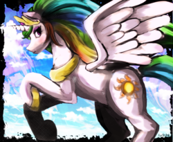 Size: 2200x1800 | Tagged: safe, artist:kunshomo, princess celestia, alicorn, pony, g4, crown, female, jewelry, mare, regalia, solo