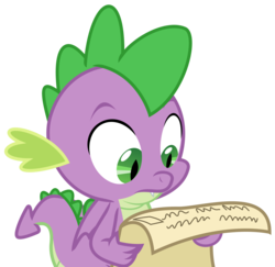 Size: 3450x3347 | Tagged: safe, artist:sketchmcreations, spike, dragon, between dark and dawn, g4, high res, male, paper, reaction image, scroll, simple background, solo, transparent background, vector, what the fuck am i reading, winged spike, wings