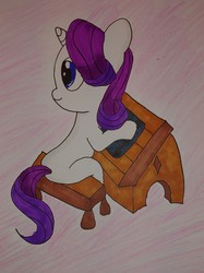 Size: 1936x2582 | Tagged: safe, artist:iffoundreturntorarity, rarity, pony, g4, atg 2019, desk, female, filly, filly rarity, newbie artist training grounds, younger