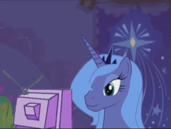 Size: 640x480 | Tagged: safe, artist:whitehawke, princess luna, pony, g4, animated, artifact, female, gif, mare, s1 luna, surprised, television, watching tv, worried, youtube link