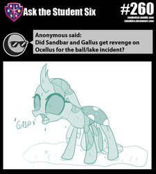 Size: 800x889 | Tagged: safe, artist:sintakhra, ocellus, changedling, changeling, tumblr:studentsix, g4, female, gasp, puddle, solo, wet