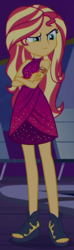 Size: 255x860 | Tagged: safe, screencap, sunset shimmer, equestria girls, equestria girls specials, g4, my little pony equestria girls: better together, my little pony equestria girls: spring breakdown, clothes, cropped, cruise concert outfit, feet, female, geode of empathy, legs, magical geodes, open-toed shoes, skirt, sleeveless, solo, toes