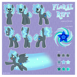 Size: 1496x1494 | Tagged: safe, artist:ashidaii, oc, oc only, oc:floral rift, pegasus, pony, female, mare, reference sheet, solo