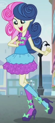 Size: 260x576 | Tagged: safe, screencap, bon bon, sweetie drops, equestria girls, g4, life is a runway, canterlot city, cropped, female, solo