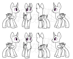 Size: 2000x1600 | Tagged: safe, artist:kellythedrawinguni, oc, oc only, pegasus, pony, unicorn, female, male, reference, turnaround