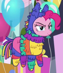 Size: 530x620 | Tagged: safe, screencap, pinkie pie, earth pony, pony, g4, sparkle's seven, cropped, female, mare, pinkñata, solo