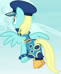 Size: 523x642 | Tagged: safe, screencap, admiral fairy flight, sassaflash, pegasus, pony, g4, testing testing 1-2-3, background pony, clothes, costume, cropped, female, hat, mare, outfit catalog, uniform