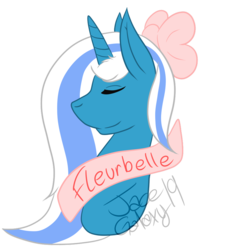 Size: 864x924 | Tagged: safe, artist:jacegalaxy, oc, oc:fleurbelle, alicorn, pony, alicorn oc, bow, eyes closed, female, hair bow, mare, ribbon