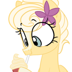 Size: 1280x1280 | Tagged: safe, artist:herfaithfulstudent, oc, oc only, oc:aloha isle, pegasus, pony, dole whip, flower, simple background, sipping, solo, straw, transparent background