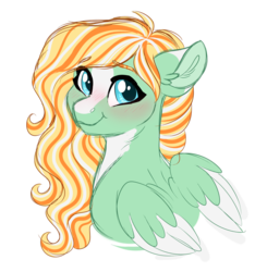 Size: 1024x1094 | Tagged: safe, artist:azure-art-wave, oc, oc only, oc:dandelion daze, pegasus, pony, blaze (coat marking), bust, coat markings, facial markings, simple background, solo, transparent background