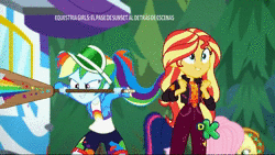 Size: 1920x1080 | Tagged: safe, screencap, applejack, fluttershy, rainbow dash, sci-twi, sunset shimmer, twilight sparkle, equestria girls, equestria girls specials, g4, my little pony equestria girls: better together, my little pony equestria girls: sunset's backstage pass, animated, female, geode of empathy, magical geodes, ouch, out of context, sound, spanking, thank you, webm, you know for kids
