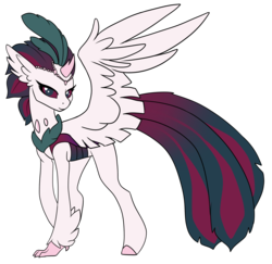 Size: 1920x1864 | Tagged: safe, artist:kxttponies, oc, oc only, hybrid, changeling hybrid, female, hippogriff hybrid, interspecies offspring, offspring, parent:queen novo, parent:thorax, simple background, solo, transparent background