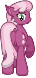 Size: 387x827 | Tagged: safe, artist:zeka10000, cheerilee, earth pony, pony, g4, butt, dock, ear fluff, female, full body, looking back, plot, simple background, smiling, solo, standing, transparent background