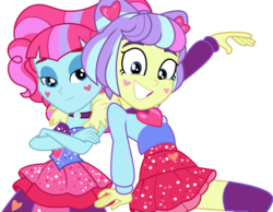 Size: 6398x4965 | Tagged: safe, artist:shootingstarsentry, kiwi lollipop, supernova zap, equestria girls, equestria girls specials, g4, my little pony equestria girls: better together, my little pony equestria girls: sunset's backstage pass, absurd resolution, clothes, duo, female, grin, k-lo, postcrush, simple background, smiling, su-z, transparent background, vector