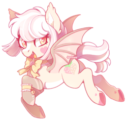 Size: 631x598 | Tagged: safe, artist:tsurime, oc, oc only, bat pony, pony, bow, solo