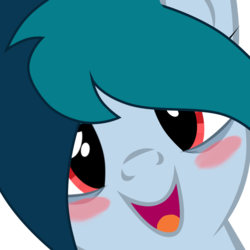 Size: 1000x1000 | Tagged: safe, artist:anonymous, oc, oc only, oc:delta vee, pony, blushing, drunk, drunker vee, hi anon, meme, solo