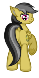 Size: 450x894 | Tagged: safe, artist:zeka10000, daring do, pony, g4, butt, daring donk, dock, ear fluff, featureless crotch, female, full body, looking back, plot, simple background, smiling, solo, standing, transparent background