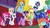 Size: 1920x1080 | Tagged: safe, screencap, applejack, fluttershy, pinkie pie, princess celestia, princess luna, rainbow dash, rarity, silver sable, spike, twilight sparkle, alicorn, dragon, pegasus, pony, unicorn, between dark and dawn, g4, backpack, female, guardsmare, magic, mane seven, mane six, mare, royal guard, scroll, twilight sparkle (alicorn), unicorn royal guard, winged spike, wings