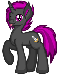 Size: 500x636 | Tagged: safe, artist:zeka10000, oc, oc only, oc:vadimcomrade, pony, unicorn, ear fluff, full body, looking at you, male, one eye closed, request, requested art, simple background, solo, stallion, standing, tongue out, transparent background, wink