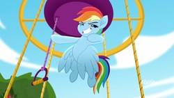 Size: 1920x1080 | Tagged: safe, screencap, rainbow dash, pony, g4, my little pony: rainbow roadtrip, discovery family logo, rainbow dash is best facemaker