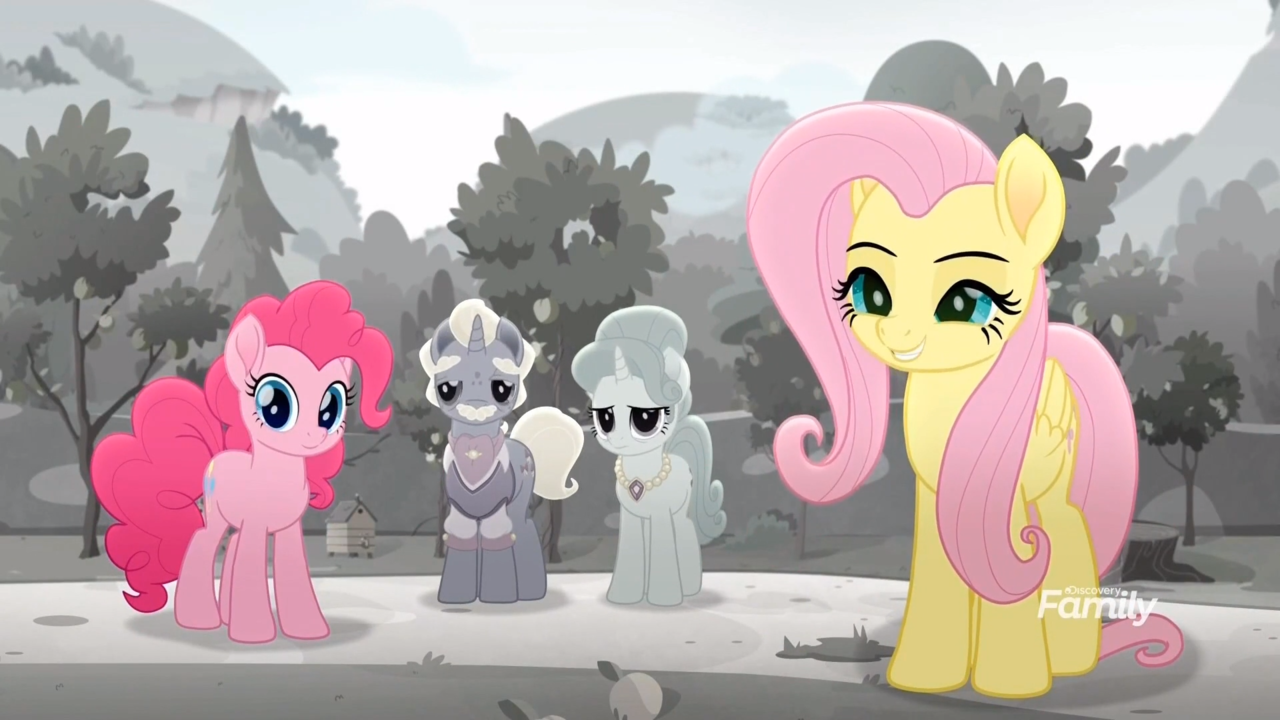 Fluttershy Mr Hoofington Mrs Hoofington Pinkie Pie Rainbow Roadtrip Safe Screencap Smug Spoiler Rainbow Roadtrip Derpibooru