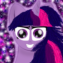 Size: 1500x1500 | Tagged: safe, artist:php185, twilight sparkle, pony, g4, female, grin, looking at you, smiling, solo, staring into your soul