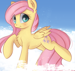 Size: 970x922 | Tagged: safe, artist:autumnvoyage, fluttershy, pegasus, pony, g4, cute, female, mare, shyabetes, smiling, solo