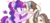 Size: 1280x582 | Tagged: safe, artist:jxst-alexa, oc, oc only, oc:athena, oc:loveless spells, pony, unicorn, blushing, eye contact, female, freckles, heart, horn, horn freckles, looking at each other, mare, squishy cheeks