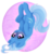 Size: 2425x2630 | Tagged: safe, artist:nika-rain, trixie, pony, unicorn, g4, abstract background, blushing, circle background, cute, diatrixes, dock, female, high res, hooves to the chest, mare, on back, solo, upside down, ych result