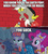 Size: 600x674 | Tagged: safe, edit, edited screencap, screencap, discord, maud pie, orion, pinkie pie, serena, shooting star (g4), g4, make new friends but keep discord, my little pony: friendship is magic, family guy, heckling, male, memeful.com, offended, racism