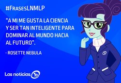 Size: 1200x821 | Tagged: safe, artist:las noticias mlp, rosette nebula, equestria girls, g4, my little pony equestria girls: better together, twilight under the stars, cardboard twilight, quote, spanish, translated in the comments