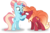 Size: 5633x3753 | Tagged: safe, artist:kojibiose, oc, oc only, oc:sapphire vision, oc:sienna, earth pony, pony, unicorn, g4, female, mare, simple background, transparent background, vector