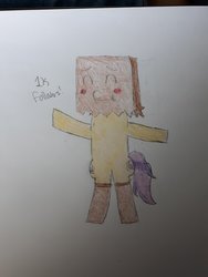 Size: 3072x4096 | Tagged: safe, artist:lcelestette, oc, oc:paper bag, pony, clothes, paper bag, simple background, socks, traditional art, white background
