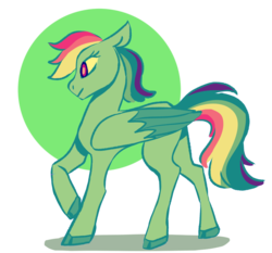 Size: 1166x1088 | Tagged: safe, artist:kentrl-z, artist:vkyw, rainbow dash, pegasus, pony, g4, cloven hooves, colored wings, female, floppy ears, limited palette, mare, profile, raised hoof, simple background, solo, transparent background, wings