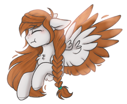 Size: 2154x1758 | Tagged: safe, artist:mariashek, oc, oc only, oc:scarlett drop, pegasus, pony, female, mare, simple background, solo, two toned wings, white background, wings