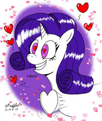 Size: 900x1071 | Tagged: safe, artist:cartoon-eric, rarity, pony, unicorn, g4, cute, female, heart bulge, heart eyes, heart pounding, heartbeat, mare, raribetes, solo, squee, wingding eyes