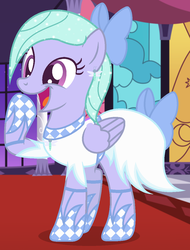 Size: 892x1176 | Tagged: safe, artist:razorbladetheunicron, flitter, pegasus, pony, lateverse, g4, alternate universe, base used, bow, clothes, dress, ear piercing, earring, female, gala dress, grand galloping gala, hair bow, jewelry, piercing, solo, sparkly mane