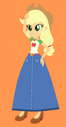 Size: 322x618 | Tagged: safe, artist:starman1999, applejack, equestria girls, g4, my little pony equestria girls: better together, clothes, female, geode of super strength, long skirt, magical geodes, skirt, solo