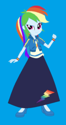 Size: 326x618 | Tagged: safe, artist:starman1999, rainbow dash, equestria girls, g4, my little pony equestria girls: better together, clothes, female, geode of super speed, long skirt, magical geodes, skirt, solo