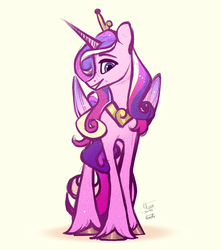 Size: 2300x2600 | Tagged: safe, artist:eeviart, princess cadance, alicorn, pony, g4, crown, cute, cutedance, female, high res, jewelry, mare, profile, regalia, simple background, solo, unshorn fetlocks, white background