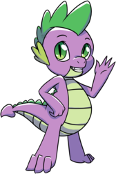 Size: 1500x2235 | Tagged: safe, artist:theweakfreak, spike, dragon, g4, hand on hip, male, simple background, smiling, solo, transparent background